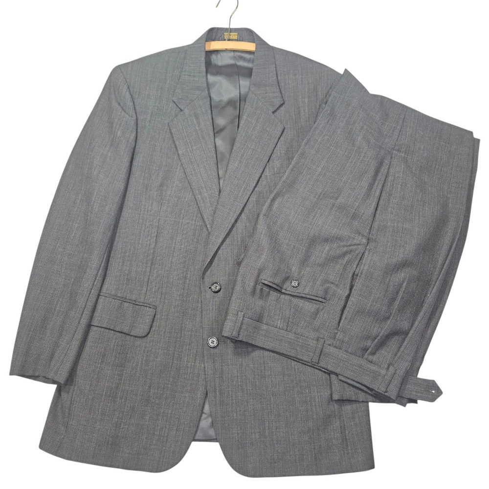 Jos. A. Bank VTG Executive Collection Suit 2pc Grey Check Wool Sz 40R 31x30